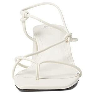 MARC FISHER Womens Ivory Chiara Block Heel Slip On Leather Slingback Sandal 7 M